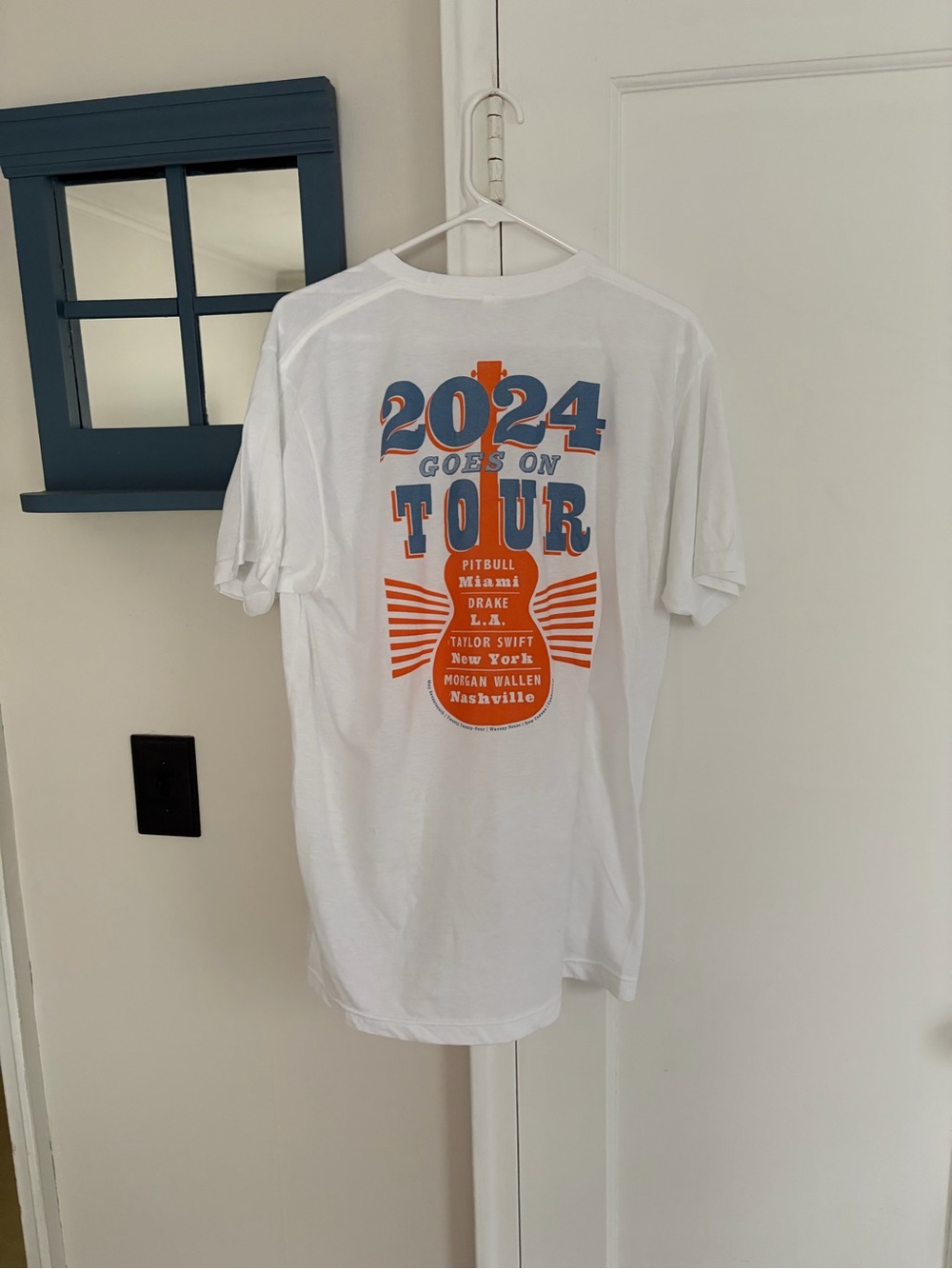 Hanes White Crewneck T-Shirt with Care Tag